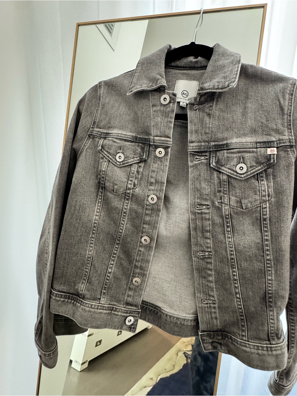 AG Adriano Goldschmied Gray Denim Jacket